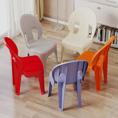 Contemporary Creative Shell-Shaped PP Plastic Stackable Kids Dining Chair Backrest Armless For Dining Room & Kitchen