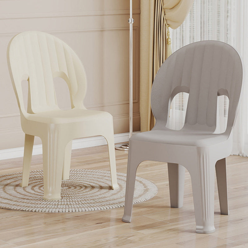 Contemporary Creative Shell-Shaped PP Plastic Stackable Kids Dining Chair Backrest Armless For Dining Room & Kitchen