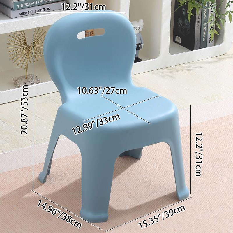Modern Minimalist Arc Shape PP Plastic Stackable Kids Low Stool Backrest Armless For Living Room