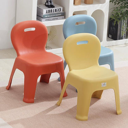 Modern Minimalist Arc Shape PP Plastic Stackable Kids Low Stool Backrest Armless For Living Room