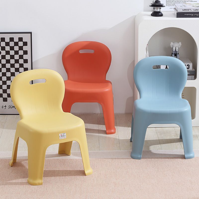 Modern Minimalist Arc Shape PP Plastic Stackable Kids Low Stool Backrest Armless For Living Room