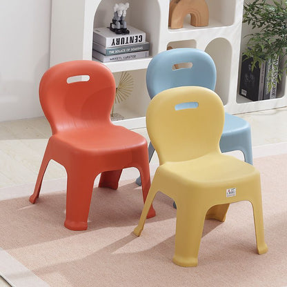 Modern Minimalist Arc Shape PP Plastic Stackable Kids Low Stool Backrest Armless For Living Room