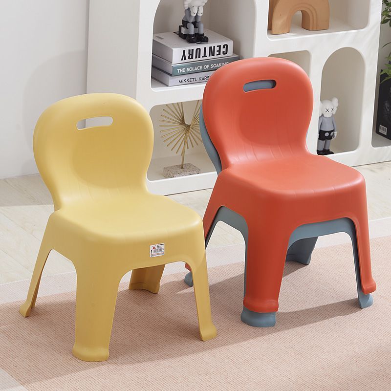 Modern Minimalist Arc Shape PP Plastic Stackable Kids Low Stool Backrest Armless For Living Room
