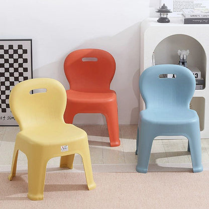 Modern Minimalist Arc Shape PP Plastic Stackable Kids Low Stool Backrest Armless For Living Room