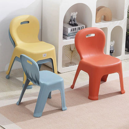 Modern Minimalist Arc Shape PP Plastic Stackable Kids Low Stool Backrest Armless For Living Room