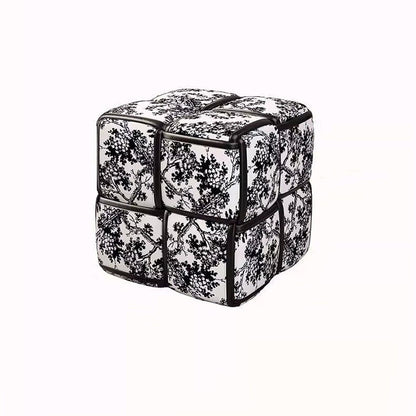 Modern Minimalist Square Wood Flannelette Faux Leather Sponge Low Stool Backless Armless For Living Room