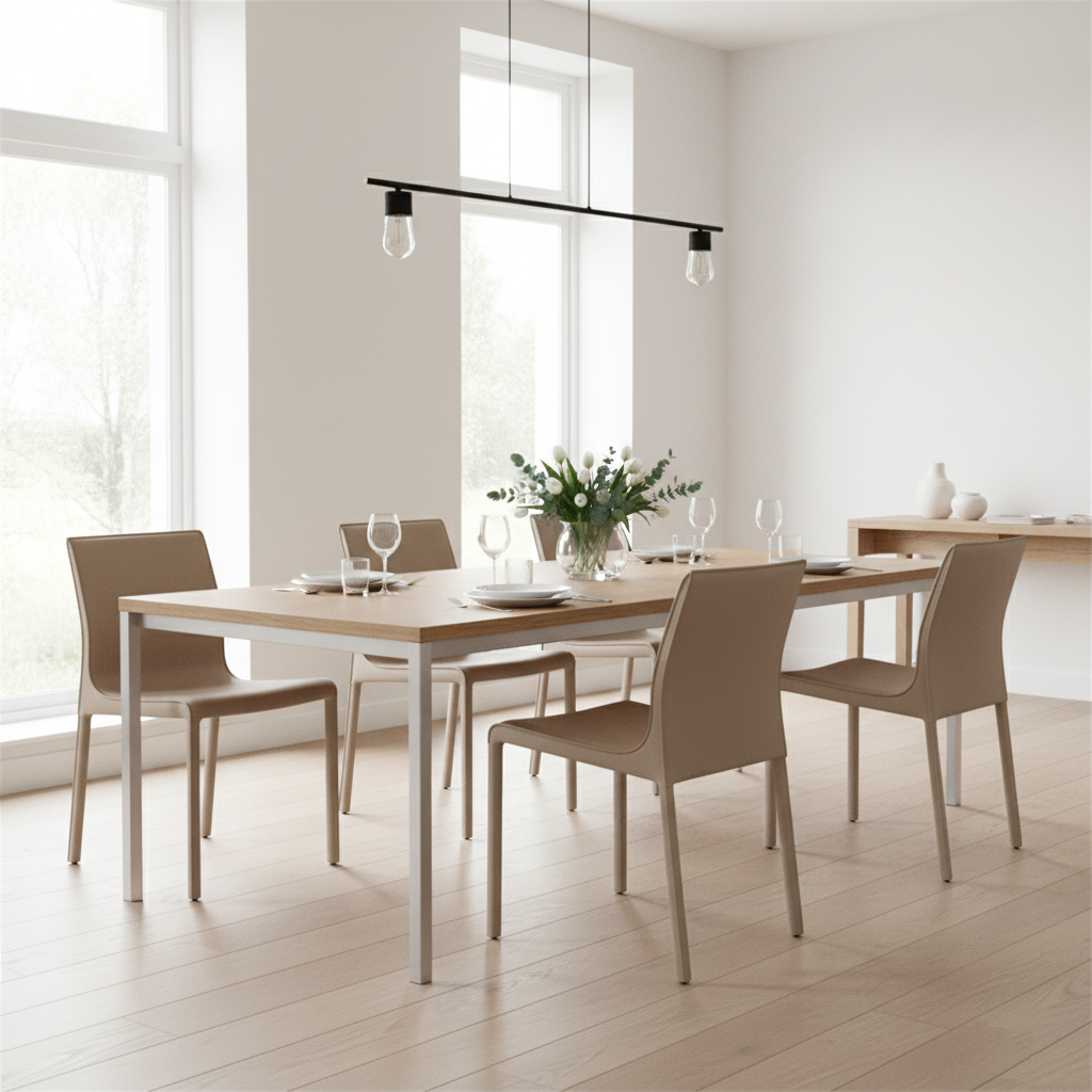 Contemporary Scandinavian Rectangular Carbon Steel Saddle Leather Sponge Dining Chair Backrest Armless For Dining Room