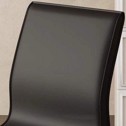 Contemporary Scandinavian Rectangular Carbon Steel Saddle Leather Sponge Dining Chair Backrest Armless For Dining Room