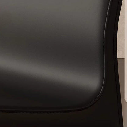 Contemporary Scandinavian Rectangular Carbon Steel Saddle Leather Sponge Dining Chair Backrest Armless For Dining Room
