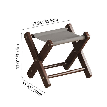 Modern Minimalist X-Shaped Nan Bamboo MDF Oxford Fabric Folding Chair Backless Armless For Garden