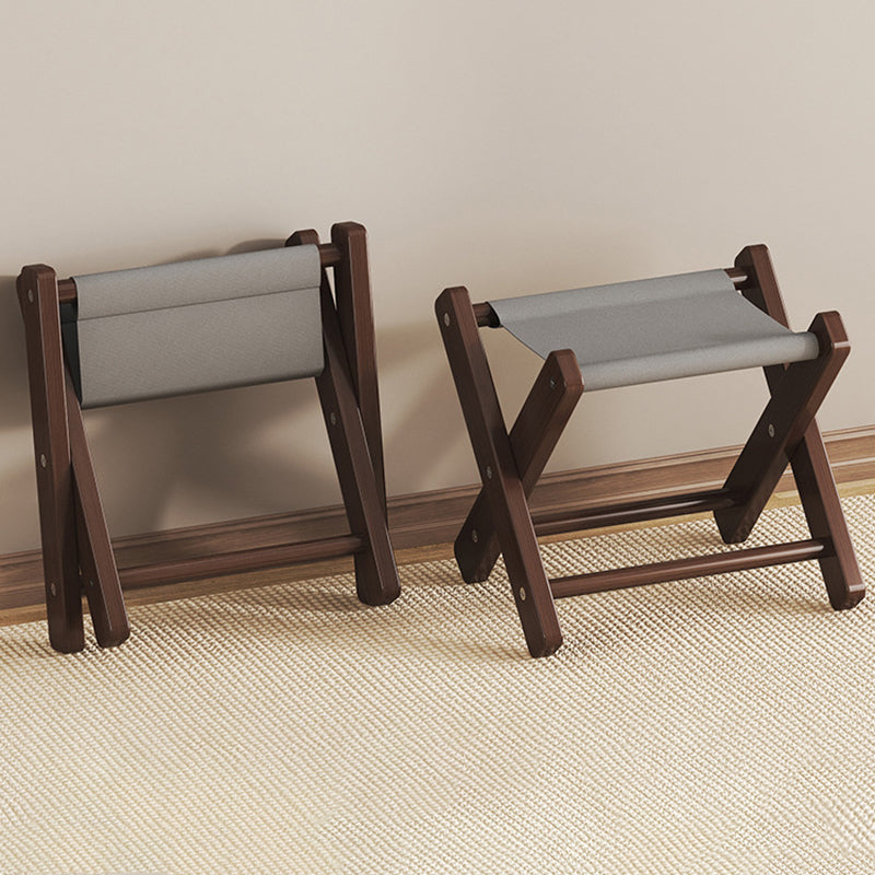 Modern Minimalist X-Shaped Nan Bamboo MDF Oxford Fabric Folding Chair Backless Armless For Garden