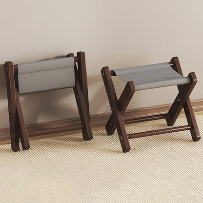 Modern Minimalist X-Shaped Nan Bamboo MDF Oxford Fabric Folding Chair Backless Armless For Garden