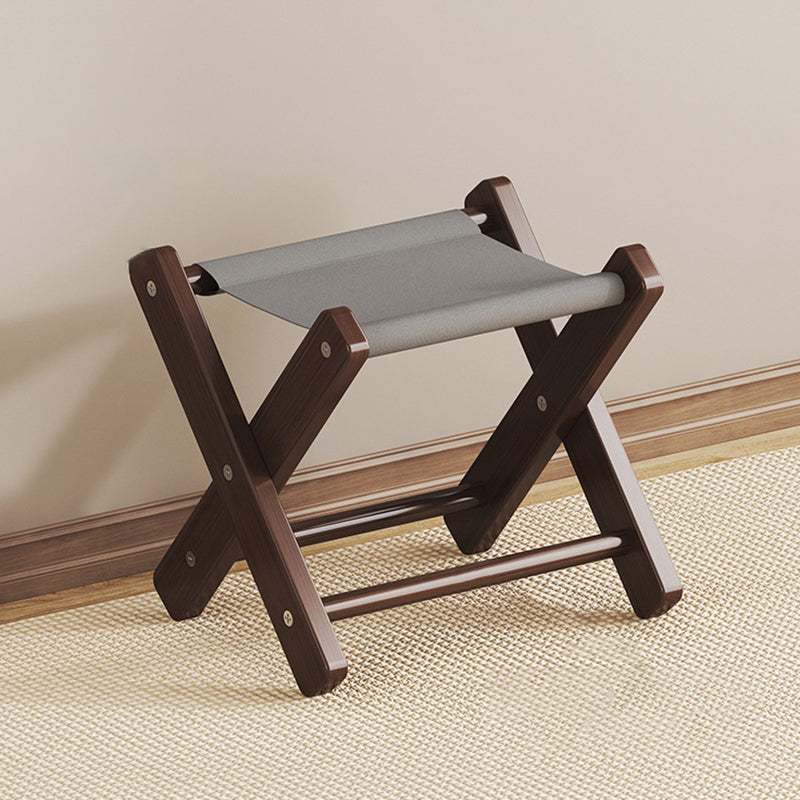 Modern Minimalist X-Shaped Nan Bamboo MDF Oxford Fabric Folding Chair Backless Armless For Garden