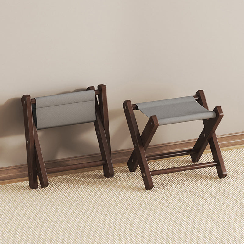 Modern Minimalist X-Shaped Nan Bamboo MDF Oxford Fabric Folding Chair Backless Armless For Garden