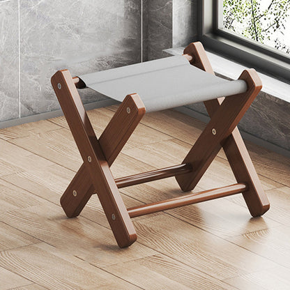 Modern Minimalist X-Shaped Nan Bamboo MDF Oxford Fabric Folding Chair Backless Armless For Garden