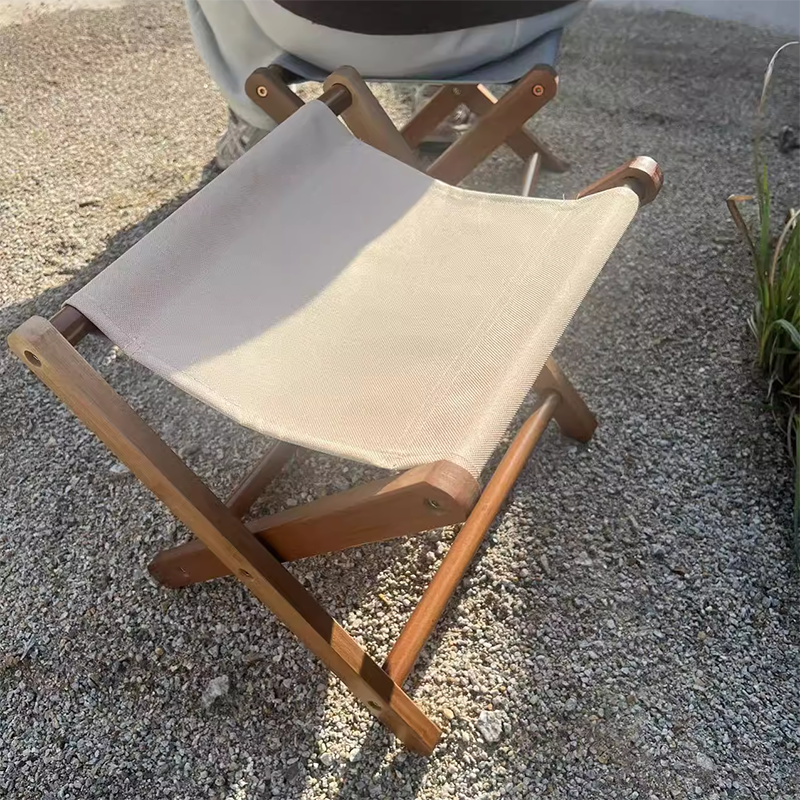 Modern Minimalist X-Shaped Nan Bamboo MDF Oxford Fabric Folding Chair Backless Armless For Garden
