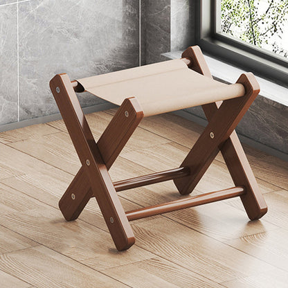 Modern Minimalist X-Shaped Nan Bamboo MDF Oxford Fabric Folding Chair Backless Armless For Garden