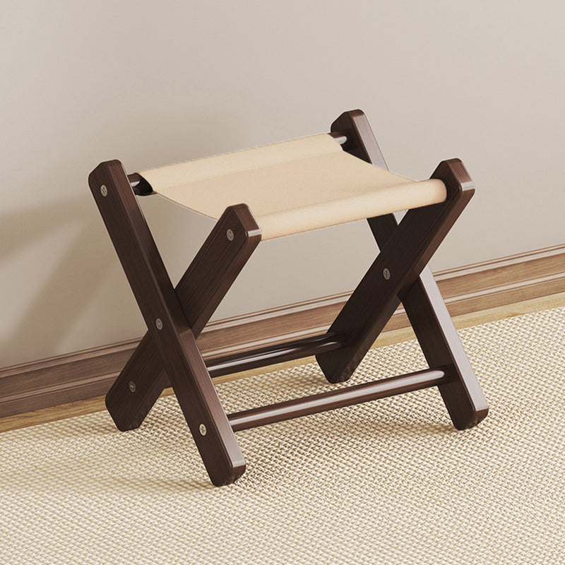 Modern Minimalist X-Shaped Nan Bamboo MDF Oxford Fabric Folding Chair Backless Armless For Garden