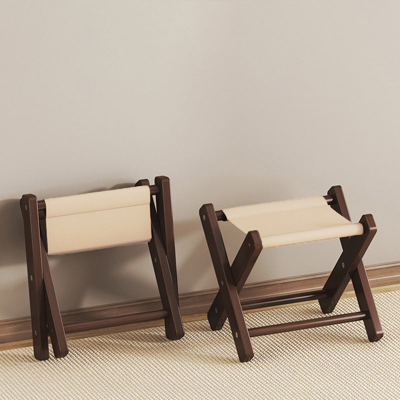 Modern Minimalist X-Shaped Nan Bamboo MDF Oxford Fabric Folding Chair Backless Armless For Garden