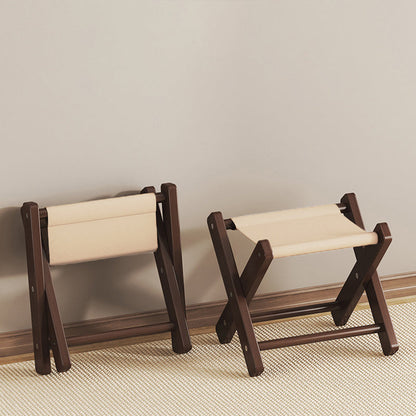 Modern Minimalist X-Shaped Nan Bamboo MDF Oxford Fabric Folding Chair Backless Armless For Garden