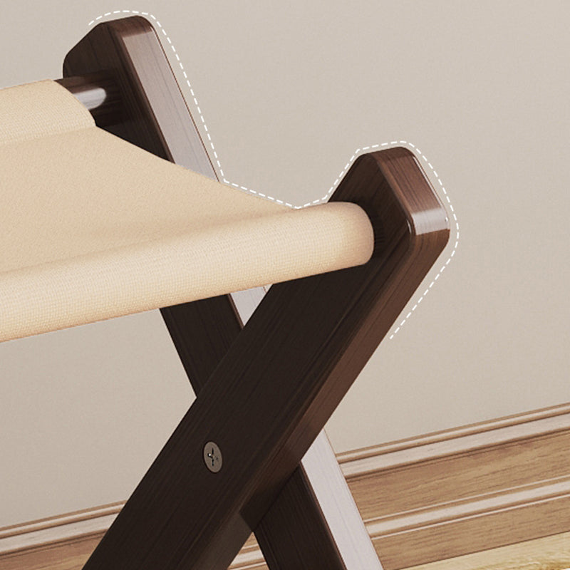 Modern Minimalist X-Shaped Nan Bamboo MDF Oxford Fabric Folding Chair Backless Armless For Garden