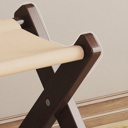 Modern Minimalist X-Shaped Nan Bamboo MDF Oxford Fabric Folding Chair Backless Armless For Garden