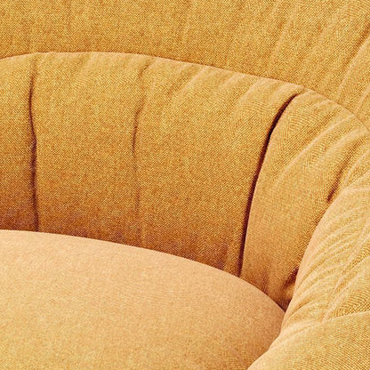 Contemporary Scandinavian Liftable Fan-Shaped Iron PU Leather Rice Grain Fleece Sponge Plush Cotton Detachable Accent Chair Backrest Armless For Living Room