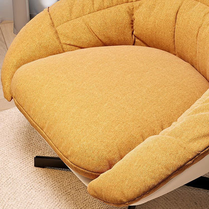 Contemporary Scandinavian Liftable Fan-Shaped Iron PU Leather Rice Grain Fleece Sponge Plush Cotton Detachable Accent Chair Backrest Armless For Living Room