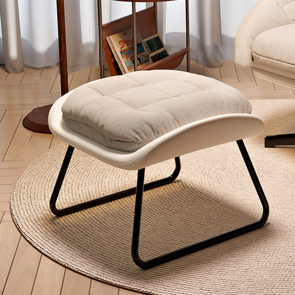 Contemporary Scandinavian Liftable Fan-Shaped Iron PU Leather Rice Grain Fleece Sponge Plush Cotton Detachable Accent Chair Backrest Armless For Living Room