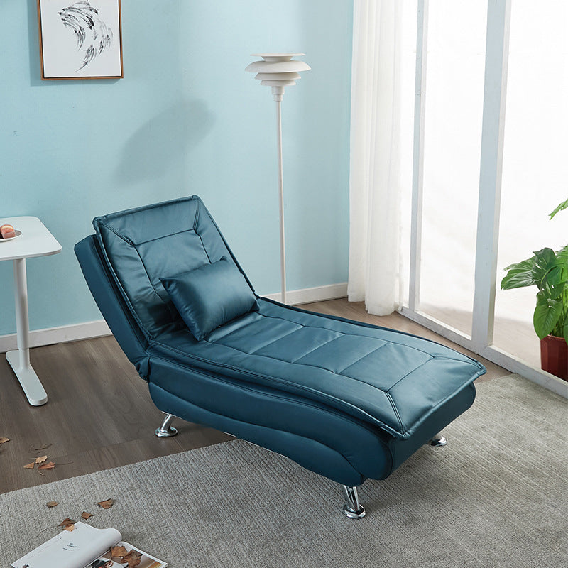 Contemporary Luxury Long Strip Solid Wood Tech Sherpa Fabric Sponge Recliner Adjustable Backrest Armless For Living Room & Bedroom
