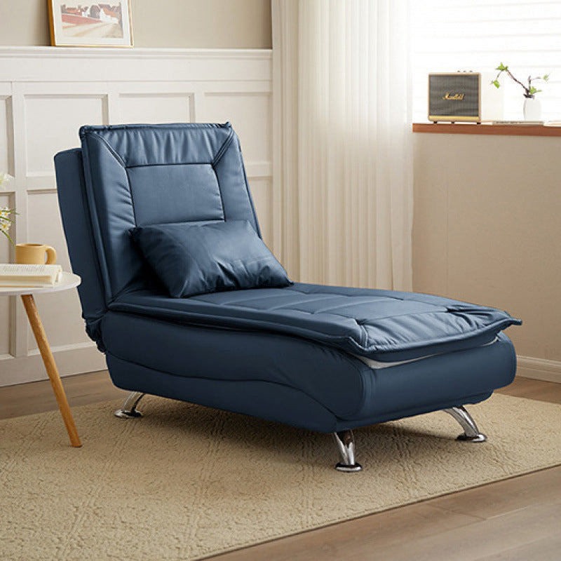 Contemporary Luxury Long Strip Solid Wood Tech Sherpa Fabric Sponge Recliner Adjustable Backrest Armless For Living Room & Bedroom