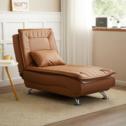 Contemporary Luxury Long Strip Solid Wood Tech Sherpa Fabric Sponge Recliner Adjustable Backrest Armless For Living Room & Bedroom