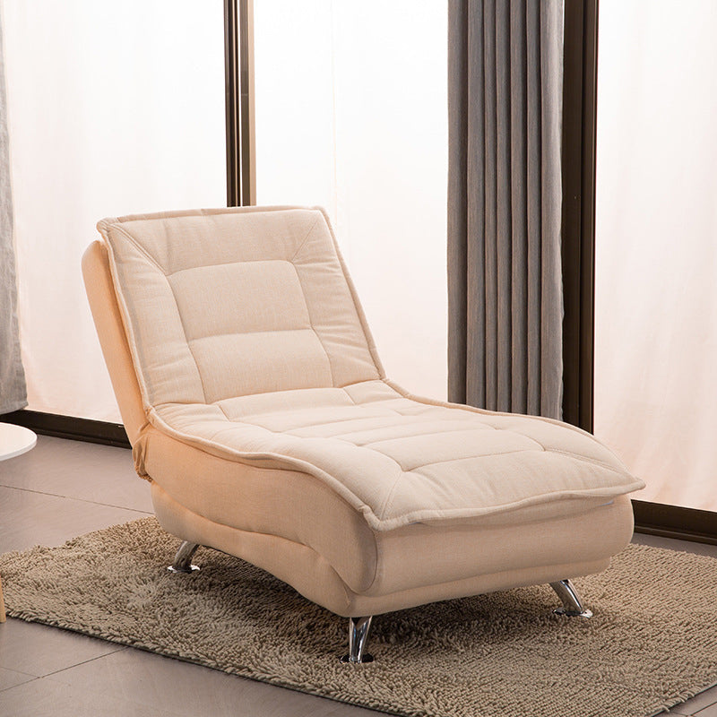 Contemporary Luxury Long Strip Solid Wood Tech Sherpa Fabric Sponge Recliner Adjustable Backrest Armless For Living Room & Bedroom