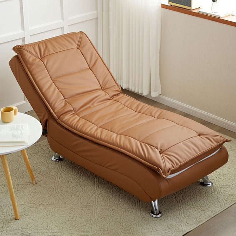 Contemporary Luxury Long Strip Solid Wood Tech Sherpa Fabric Sponge Recliner Adjustable Backrest Armless For Living Room & Bedroom