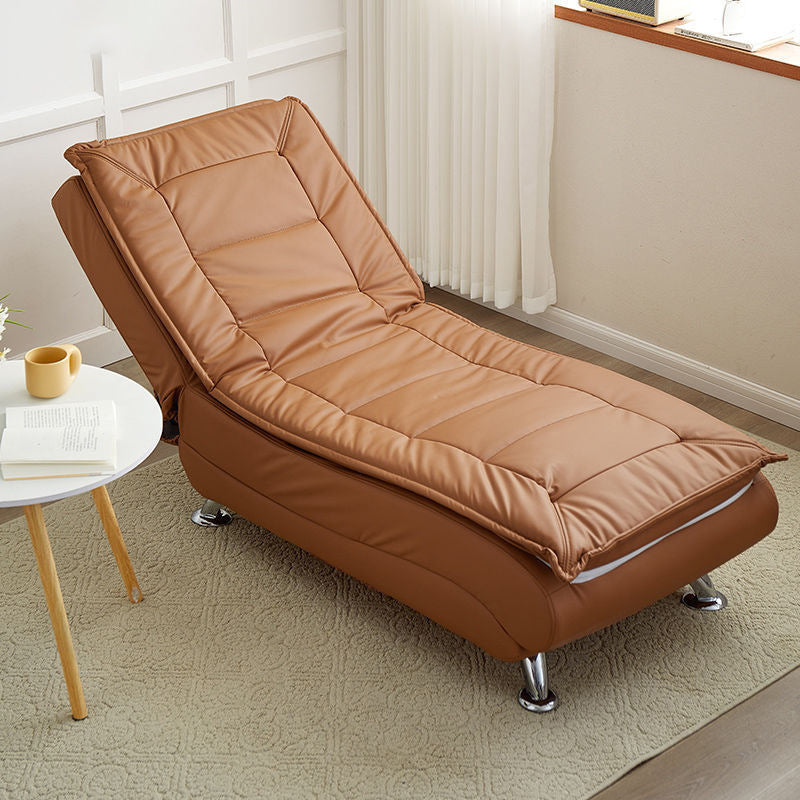 Contemporary Luxury Long Strip Solid Wood Tech Sherpa Fabric Sponge Recliner Adjustable Backrest Armless For Living Room & Bedroom
