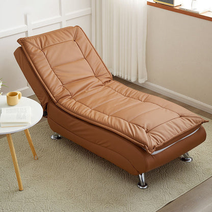 Contemporary Luxury Long Strip Solid Wood Tech Sherpa Fabric Sponge Recliner Adjustable Backrest Armless For Living Room & Bedroom