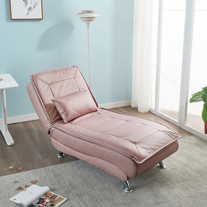 Contemporary Luxury Long Strip Solid Wood Tech Sherpa Fabric Sponge Recliner Adjustable Backrest Armless For Living Room & Bedroom