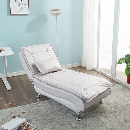 Contemporary Luxury Long Strip Solid Wood Tech Sherpa Fabric Sponge Recliner Adjustable Backrest Armless For Living Room & Bedroom