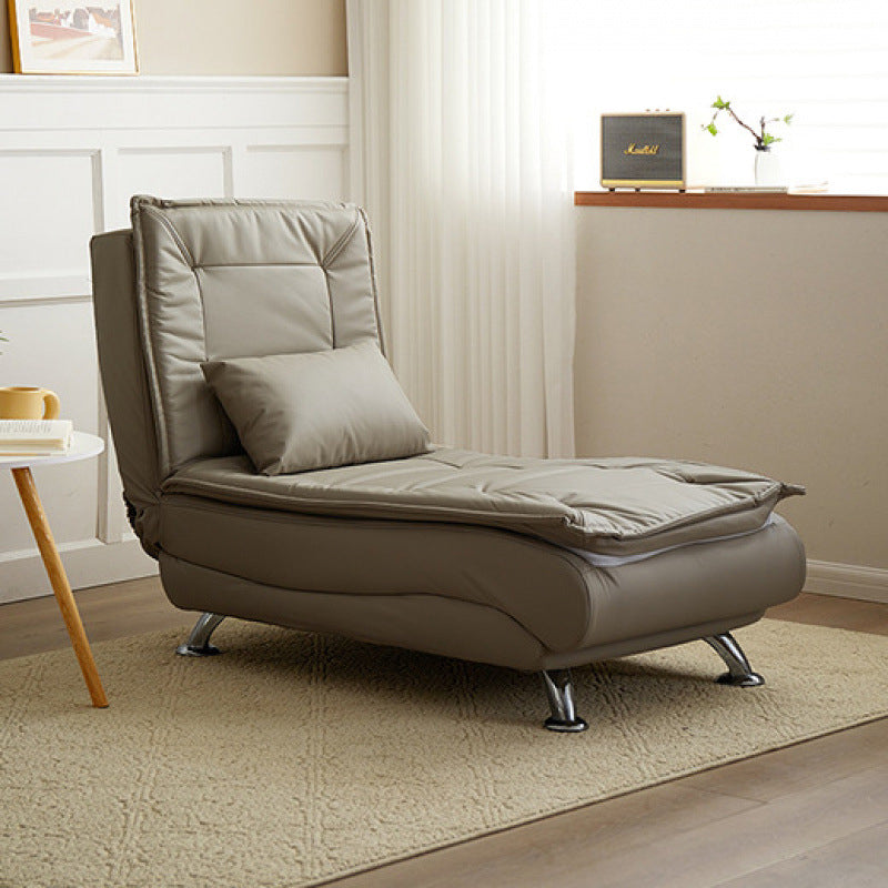 Contemporary Luxury Long Strip Solid Wood Tech Sherpa Fabric Sponge Recliner Adjustable Backrest Armless For Living Room & Bedroom