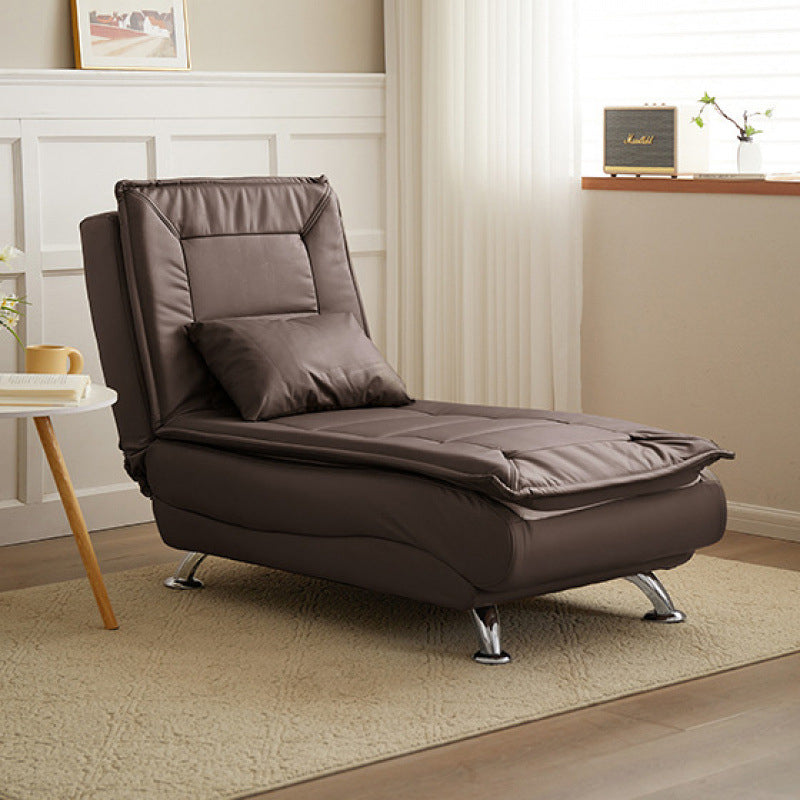 Contemporary Luxury Long Strip Solid Wood Tech Sherpa Fabric Sponge Recliner Adjustable Backrest Armless For Living Room & Bedroom