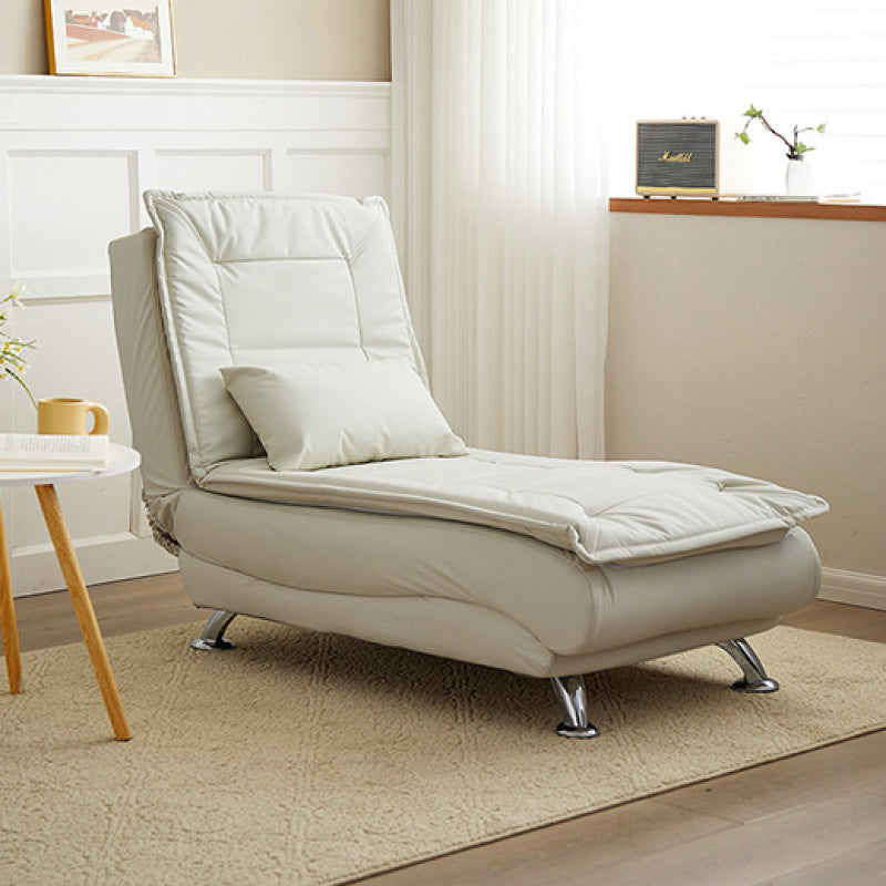 Contemporary Luxury Long Strip Solid Wood Tech Sherpa Fabric Sponge Recliner Adjustable Backrest Armless For Living Room & Bedroom