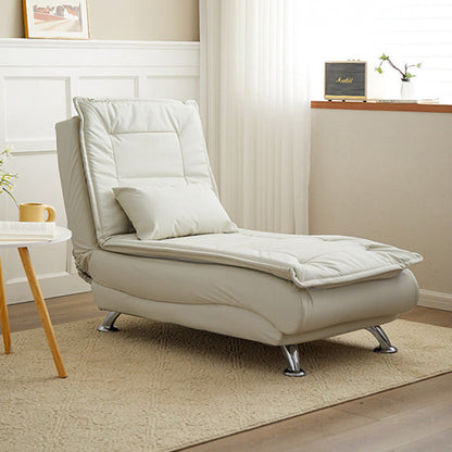 Contemporary Luxury Long Strip Solid Wood Tech Sherpa Fabric Sponge Recliner Adjustable Backrest Armless For Living Room & Bedroom