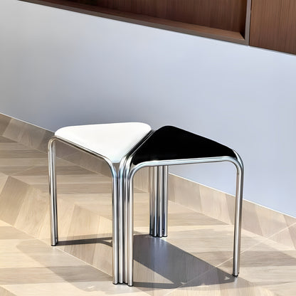 Contemporary Creative Flannelette Stainless Steel Stackable Triangle Low Stool Backless Armless For Living Room