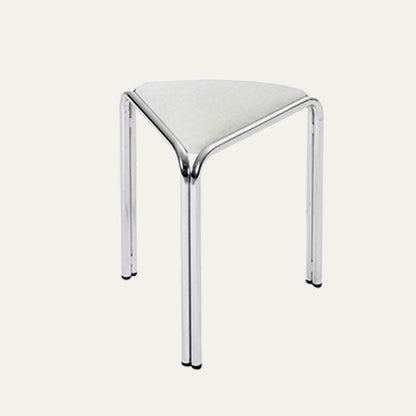 Contemporary Creative Flannelette Stainless Steel Stackable Triangle Low Stool Backless Armless For Living Room