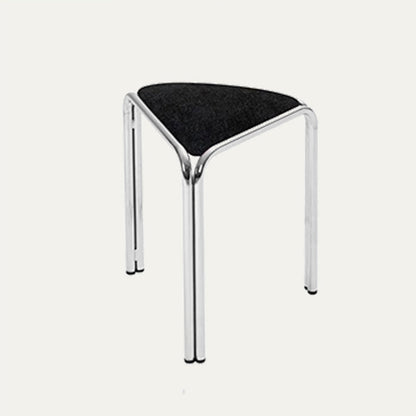 Contemporary Creative Flannelette Stainless Steel Stackable Triangle Low Stool Backless Armless For Living Room