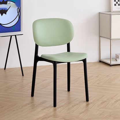 Contemporary Nordic PP Plastic Curved Dining Chair Backrest Armless For Dining Room