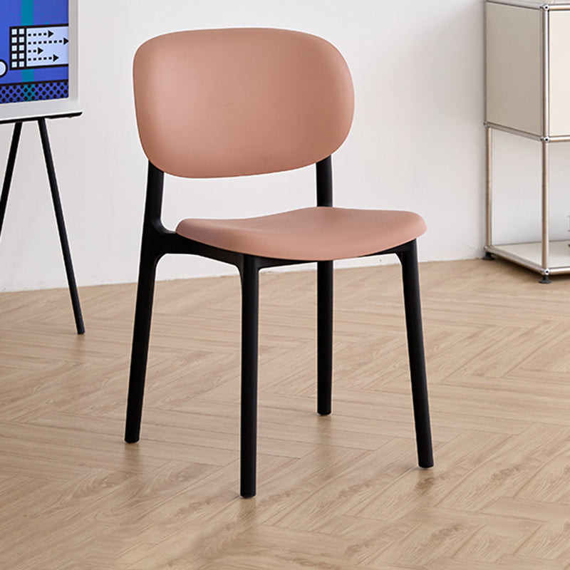 Contemporary Nordic PP Plastic Curved Dining Chair Backrest Armless For Dining Room