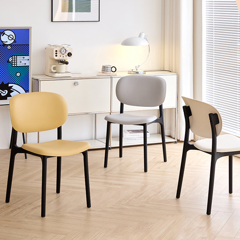 Contemporary Nordic PP Plastic Curved Dining Chair Backrest Armless For Dining Room