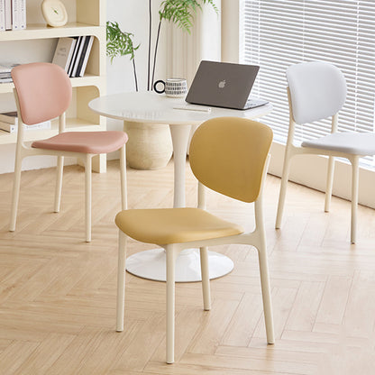 Contemporary Nordic PP Plastic Curved Dining Chair Backrest Armless For Dining Room