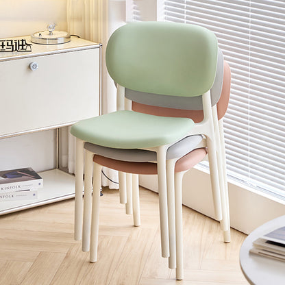 Contemporary Nordic PP Plastic Curved Dining Chair Backrest Armless For Dining Room